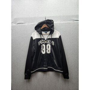 Rocawear Classic Brooklyn 99‎ Black & White Hooded Jacket 2X Polyester Mesh